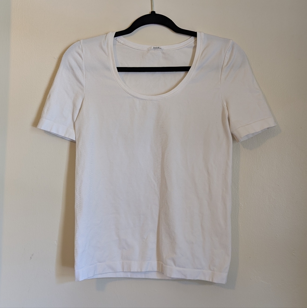 Wolford White Scoop Neck Tee Large